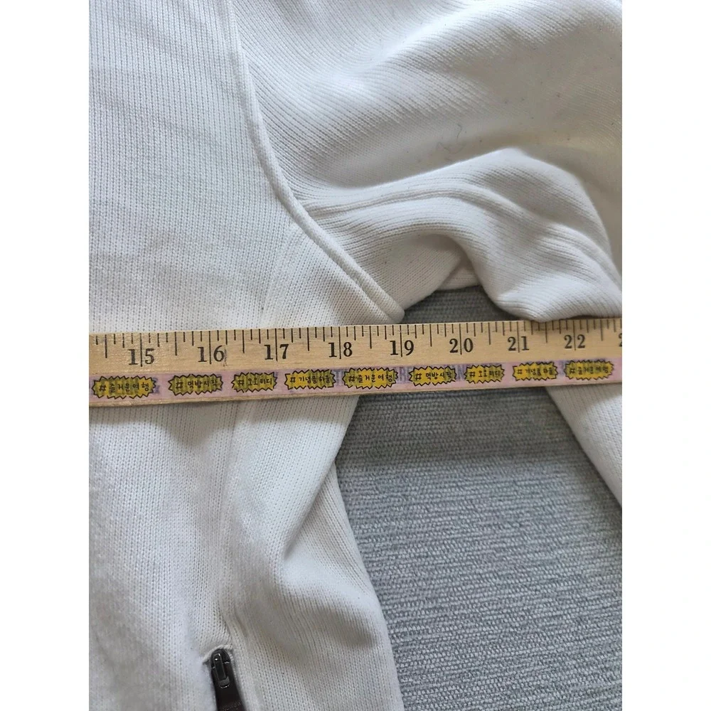 Andrew Marc Fleece Jacket Womens Medium Beige High Low Hem Hooded Full Zip